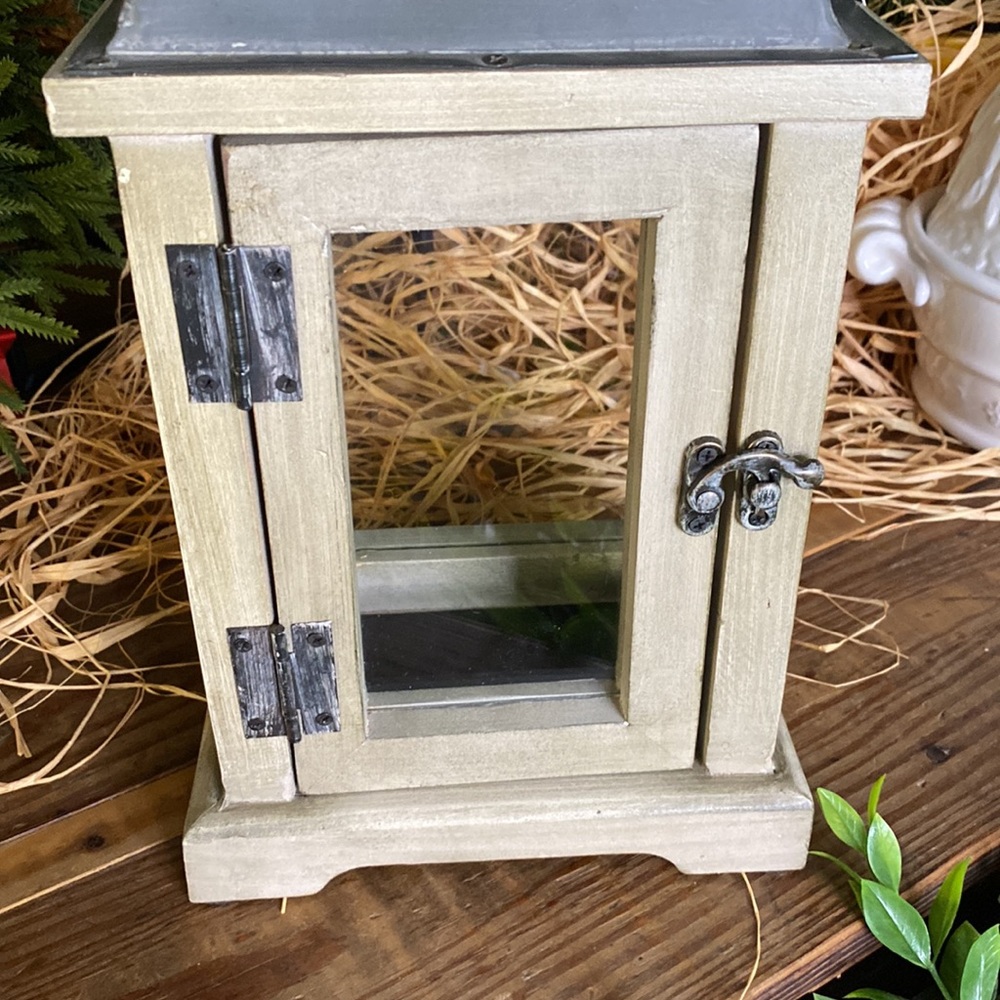 Williams Sonoma Wood and Metal Small Weathered Rustic Lantern - Picture 6 of 16